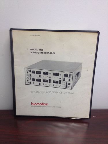 Biomation 8100 Transient Recorder Operating Users Service Technical Manual