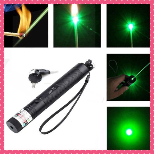 GREEN LASER POINTER PEN 5000mW 532nm Adjustable Focus Burning Match Green  Laser