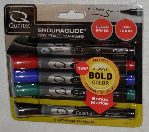 New Quartet Enduraglide 5 Dry-Erase Markers Fine Point - 3 Chamber Technology