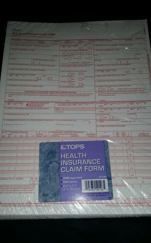 CMS / HCFA 1500 Health Insurance Claim Forms, 500 Sheets, 08/05 Version