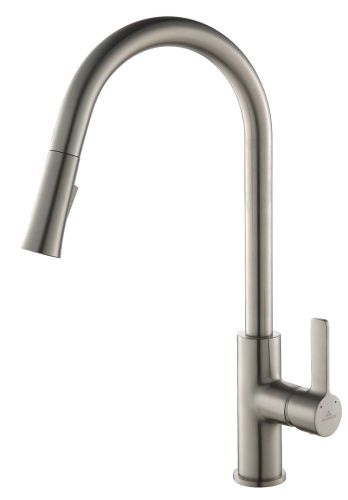 Blossom 18&#034; Chrome Single Handle Lever Pull Out Kitchen Faucet Solid Brass Body