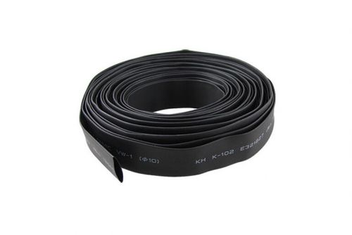 Black 10mm Diameter Heat Shrink Tubing Shrinkable Tube Wire Wrap 6M