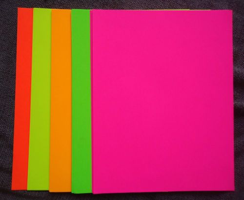 Flourescent DayGlo Paper - For Crafts or Copier - 5 Colors - 60+ Sheets
