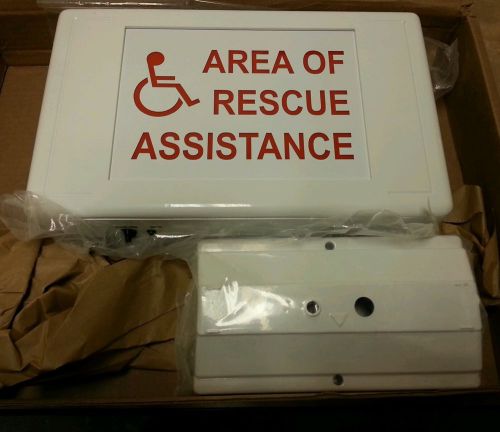 NEW EXITRONIX &#034; AREA OF RESCUE ASSISTANCE&#034; SIGN 120/277 VOLT