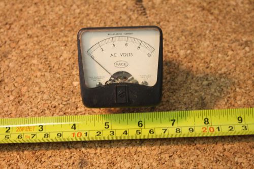 VINTAGE PANEL METER - STEAMPUNK - PACE 0-10 AC VOLTS
