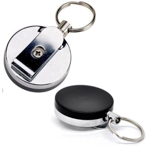 HEAVY DUTY RETRACTABLE REEL BADGE ID HOLDER BELT CLIP NURSE CLIP NAME CARD KEY !