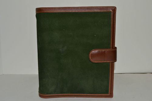 BLACK/BROWN TRIM SUEDE LEATHER CLASSIC PLANNER SIZE 3-RING BINDER