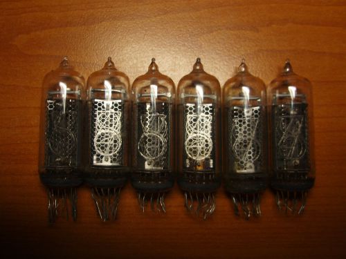 6x IN-14 Russian Large Side View Nixie Tubes for Clock Used Tested