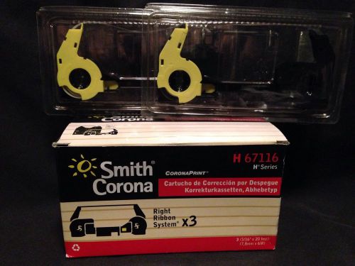 Smith Corona H67116 Lift-Off Correcting Cassettes Right Ribbon System Box of 2