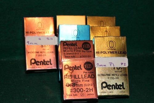 Refill Leads Pentel 864 pc  6 Box&#039;s of 144 + extra 72 leads in tubes 2h 0.7m/m H
