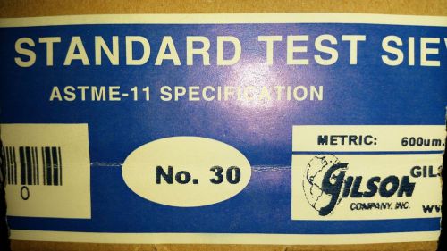 U.S. STANDARD TEST SIEVE SERIES NO. 30 BY GILSON