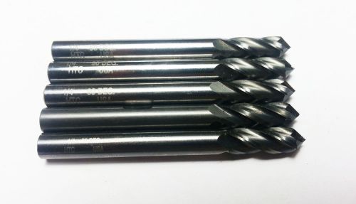 (Lot of 5) 1/4&#034; HTC Solid Carbide 4 Flute 90 Degree Drill Mill (B 395)