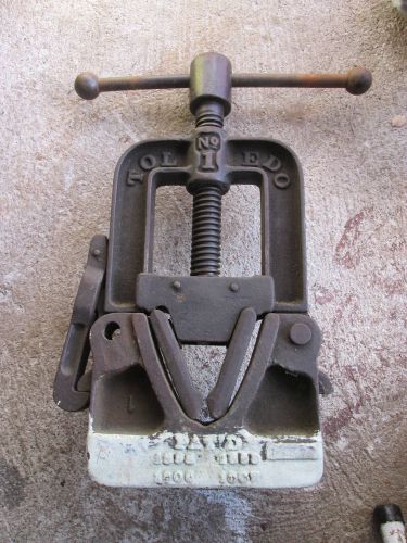 TOLEDO NO1 #1 PIPE VISE BENCH VISE THREADING VISE PORTABLE PLUMBERS VISE NICE
