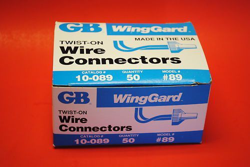 Gb winggard blue wire connectors nuts #14-#6 box of 50 for sale