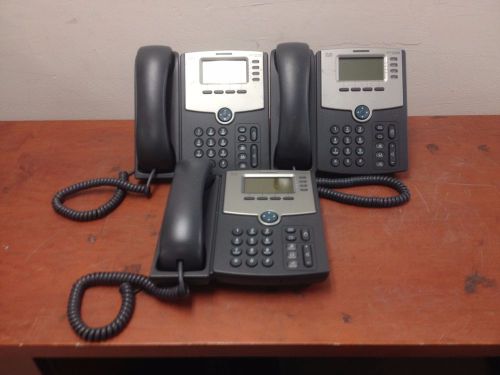 Lot of 3 Cisco IP Phone SPA504G w/ 2 Stand, 3 Handset and Phone Cords | PH148DS