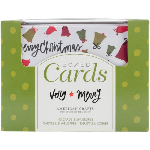 &#034;American Crafts A2 Cards &amp; Envelopes (4.375&#034;&#034;X5.75&#034;&#034;) 40/Box-Very Merry&#034;