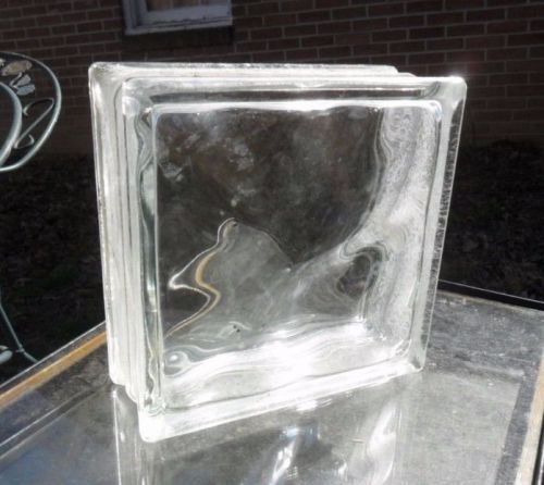 (2)Pittsburgh Corning Glass Blocks Decora Thinline Ice Unused 8&#034;x8&#034;x3&#034;