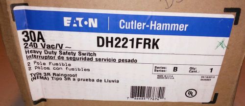 *NEW IN BOX Eaton Cutler Hammer DH221FGK  30A 240VAC Heavy Duty Safety Switch