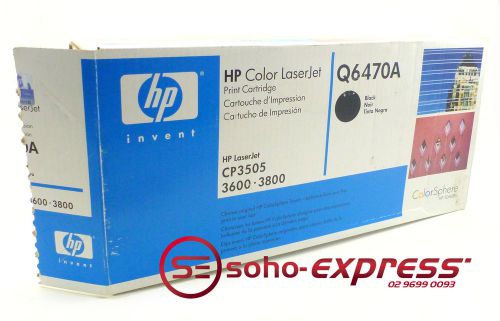 HP GENUINE COLOR LASERJET BLACK PRINT CARTRIDGE Q6470A CP3505 3600 3800