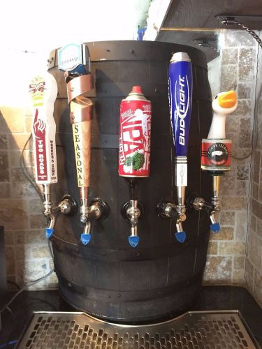 Glastender WB-5-BR Wood Barrel Beer Tower glycol-cooled (5) Faucets