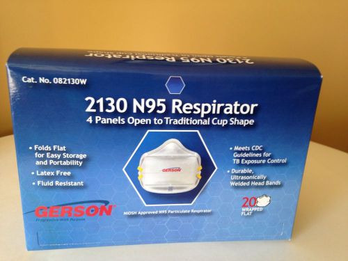 Gerson 2130 N95 Respirator - Box of 20 wrapped flat