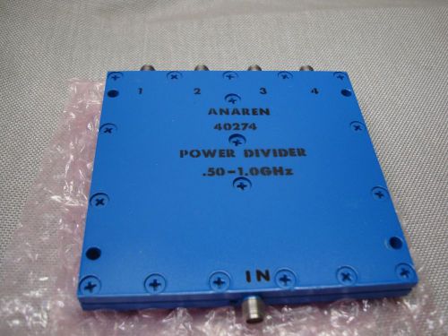 ANAREN 40274 4-WAY POWER SPLITTER .5-1.0 GHz 1-INPUT TO 4-OUTPUTS SMA-FEM NOS