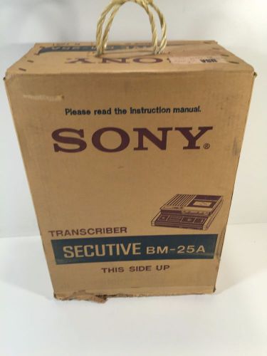 Vintage Sony Secutive BM-25A Transcriber Parts Repair Original Box Accessories