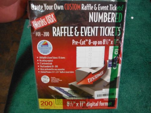 Blanks/USA Pre-Cut Numbered Raffle Tickets