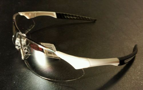 Radians Rock Safety Glasses White Frame Clear Indoor/Outdoor Mirror Lens RK4-90