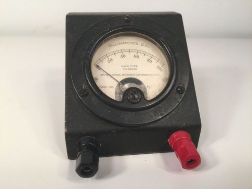Western Electric Gauge Amps milliamperes DC CV-22059 US Navy USA w/ Stand #3