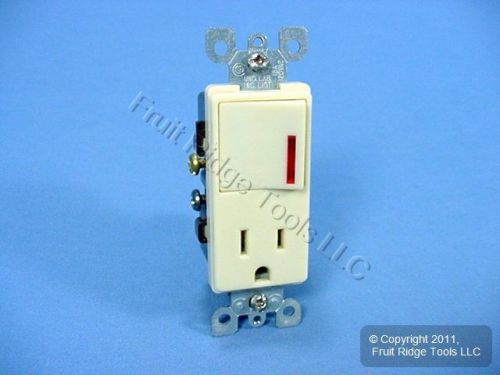 Leviton ivory decora rocker pilot light switch w/ 15a receptacle outlet 5648-i for sale