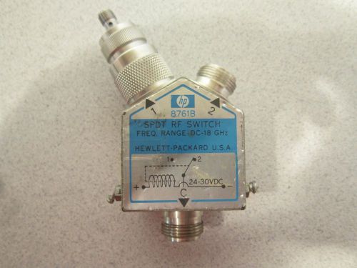 HP SPDT RF Switch 8761B, Option 100, Freq. Range: DC 18 GHz, 24-30VDC, Nice Cond