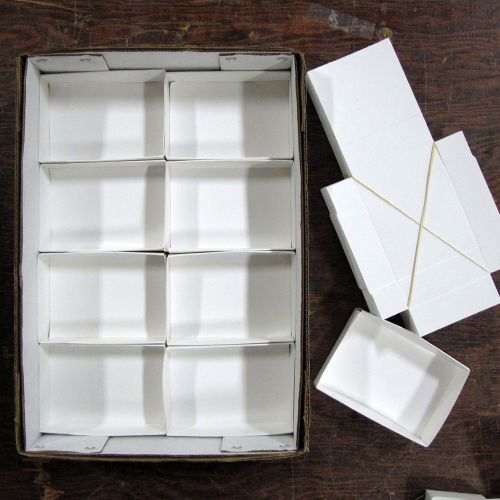 White Mineral Fold-up Boxes, size 8&#039;s (5&#034; x 3.5&#034;) - 100 pieces