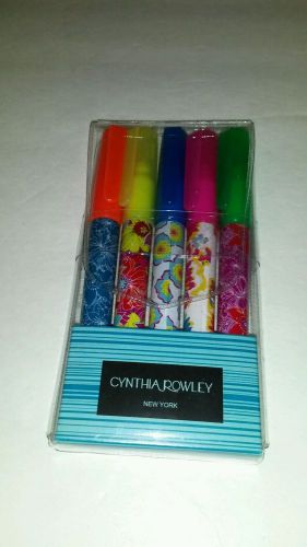Cynthia Rowley 5 Highlighter Pen Set Includes Pink,Orange, Yellow, Green &amp; Blue