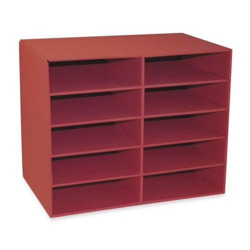 Pacon 001314 10-Shelf Organizer, 12-7/8&#034;x21&#034;x17&#034;, Shelves 12-1/2&#034;x10&#034;x3&#034; RED NEW