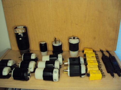 Large lot of 24 hubbell / leviton / schurter twist and lock plugs and lots more for sale