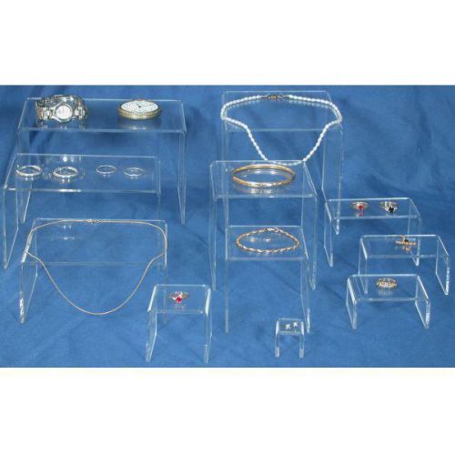 11 Acrylic Jewelry Risers Clear Display Set FindingKing