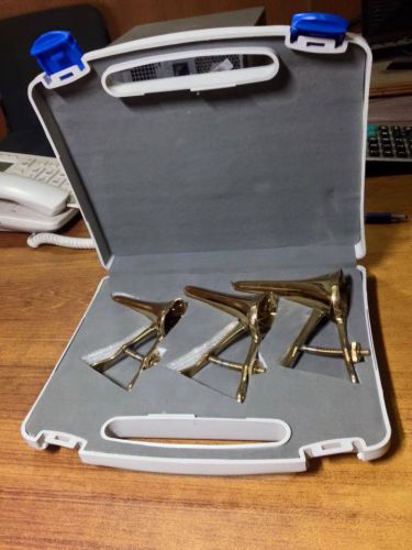 3 pcs of Graves Vaginal Speculum gold PVD coated