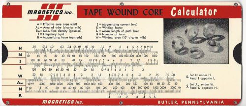 MAGNETICS Inc. 1957 Tape Wound Core Calculator &amp; Instruction Booklet **NICE**