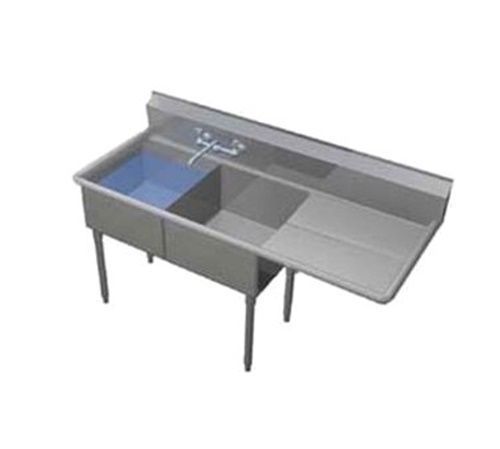 Duke 202-136-R Deluxe Sink two compartment 79&#034;W x 26&#034;D x 41&#034;H 36&#034; drainboard...