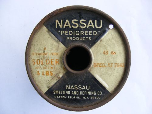 Vintage Nassau Pedigreed B Stearine Core Solder 3 Lbs 13 Ounces Western Electric