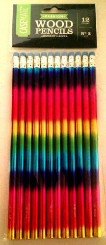 Casemate Rainbow Fashion Wood No. 2 Lead Pencils with Color Graphics (12 Count)