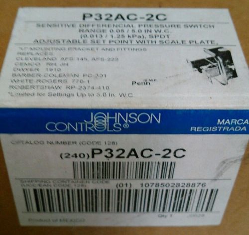 Johnson Controls Penn Sensitive Differential Pressure Switch P32AC-2C Industrial