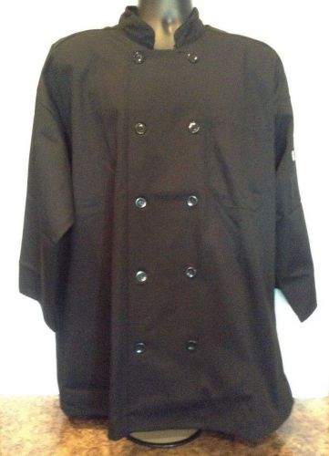 Uncommon Thread 410 Restaurant Uniform 3/4 Sleeve Chef Coat Jacket Black XL New