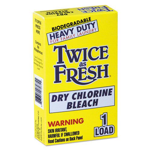 Twice as fresh heavy duty coin-vend powdered chlorine bleach, 1 load, 100/carton for sale