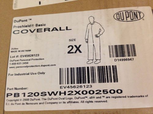 DUPONT  2X PB120SWH2X002500  Coverall, White, PK 25
