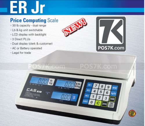 CAS ER-JR 30LB Legal for Trade Price Computing Scale  30 x 0.01 lb ERJR