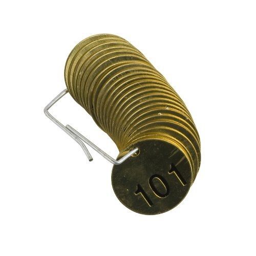 Brady 232041 1/2&#034; diametermeter stamped brass valve tags, numbers 101-125, for sale
