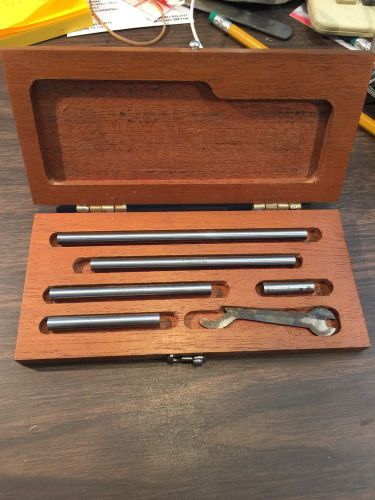 Starrett End Measuring Rod Set 1&#034; To 5&#034; in Wooden Box