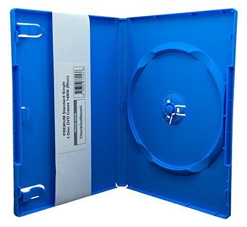 6 CheckOutStore® PREMIUM Standard Single 1-Disc DVD Cases 14mm Blue